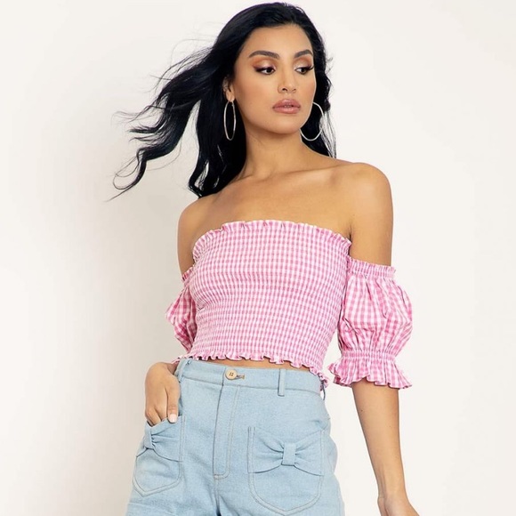 Gingham Pink Spring Fields Top - Picture 2 of 6